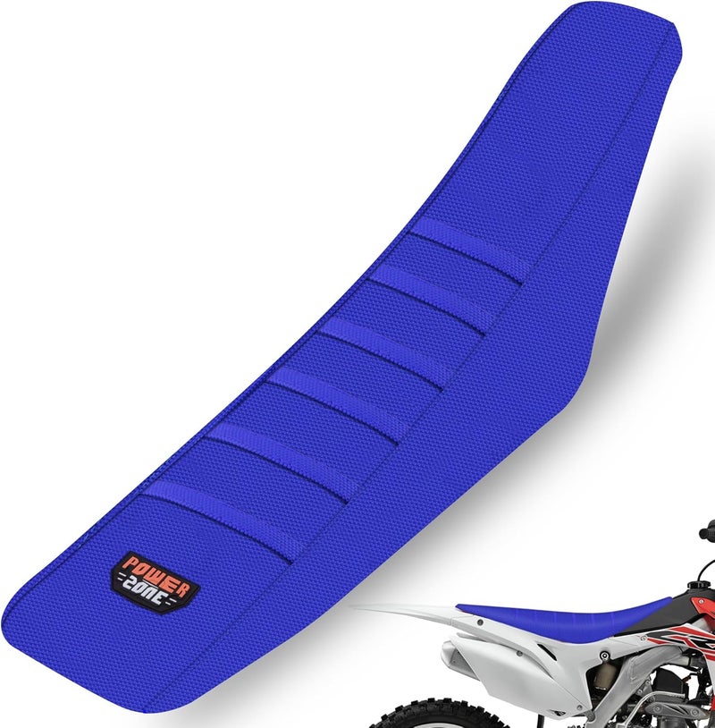 fewfuss Dirt Bike Seat Cover - White Stripe Universial Seat Cover for Dirt Bike - Motorcycle Motorcross Enduro Seat Covers (All Blue) - Image 1